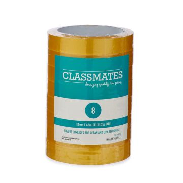 Classmates Golden Tape 18mm x 66m - Pack of 8