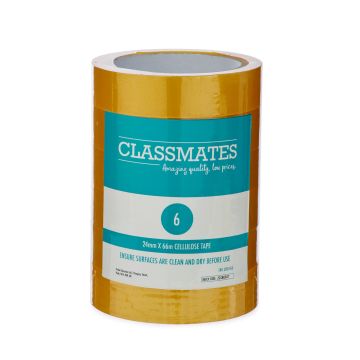 Classmates Golden Tape 25mm x 66m - Pack of 6