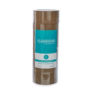 Classmates Packaging Tape Buff 48mm x 66m - Pack of 6