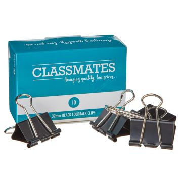 Classmates Fold Back Clip Black 32mm - Pack of 10