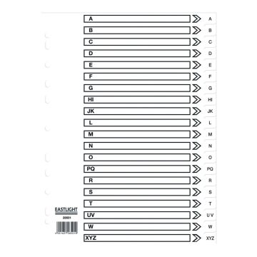 Eastlight A4 Polypropylene Dividers A-Z Europunched