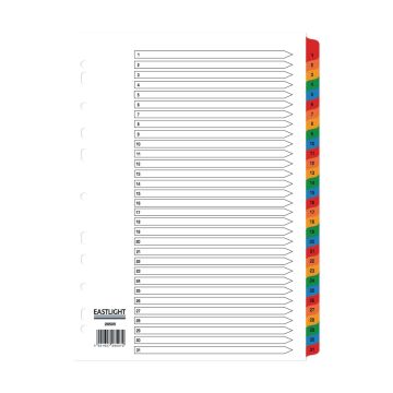 Eastlight A4 Mylar Dividers 1-31-part Europunched
