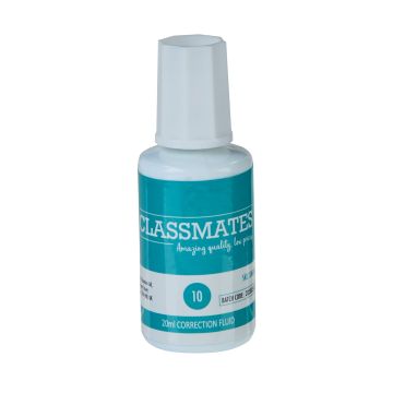 Classmates Correction Fluid 20ml White - Pack of 10