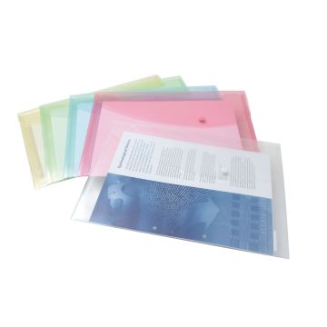 Rapesco Popper Wallet A3 Assorted Pastel - Pack of 5