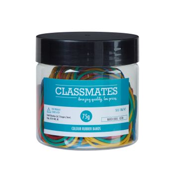 Classmates Rubber Bands 75g Assorted (Warning May Contain Natural Rubber Latex)