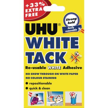 UHU White Tack White 86.5g - Pack of 12