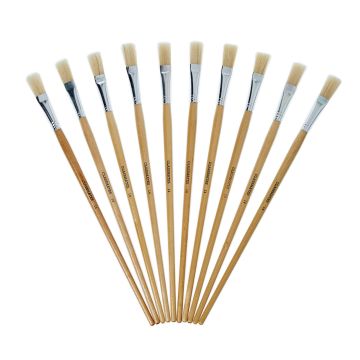 Classmates Long Flat Paint Brushes - Size 14 - Pack of 10