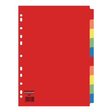 Eastlight A4 Bright Subject Dividers 10-part Europunched