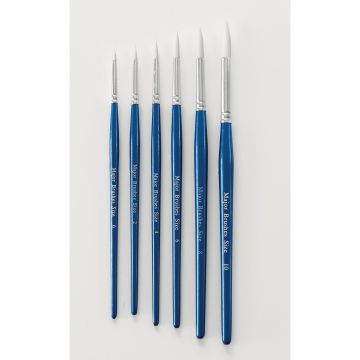 Pro Arte Polar White Nylon Brushes - Round - Size 0 - Pack of 10