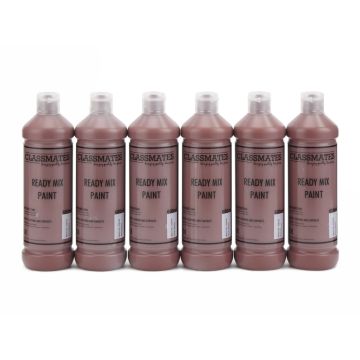 Classmates Ready Mixed Paint - 600ml - Burnt Sienna - Pack of 6
