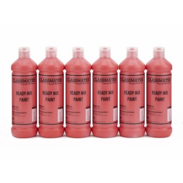 Classmates Ready Mixed Paint - 600ml - Crimson - Pack of 6