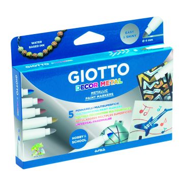 Giotto Felt Tips Metallics - Pack of 5