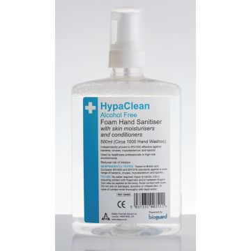 HypaClean Alcohol Free Foam Sanitiser - 500ml Hand Rub