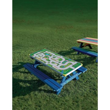 Junior Gameboard Picnic Bench - Playtown Top - Blue