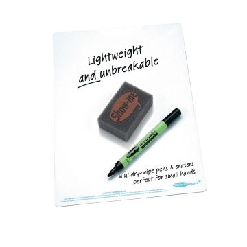 A4 Plain Whiteboards - PLAIN Boards Pens & Erasers - Pack of 35