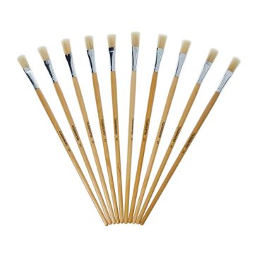 Classmates Long Flat Paint Brushes - Size 10 - Pack of 10