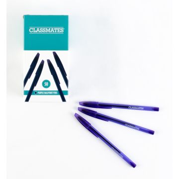 Classmates Ballpoint Pen - Purple - Pack of 50