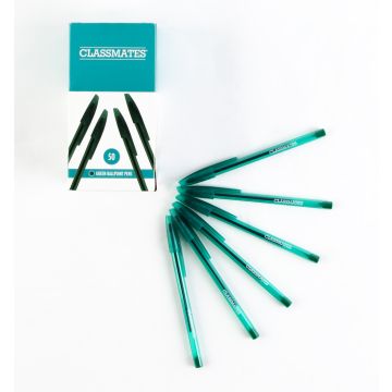 Classmates Ballpoint Pen - Green - Pack of 50