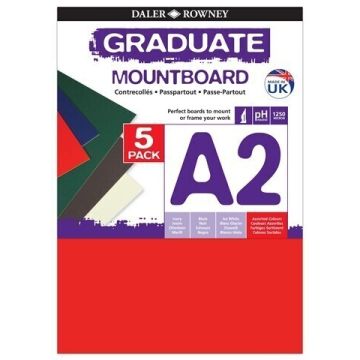 Graduate Mountboards A2 - Assorted - Pack of 5