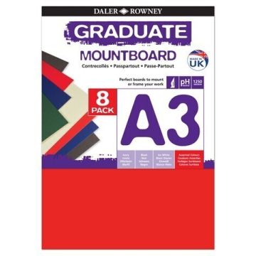 Graduate Mountboards A3 - Assorted - Pack of 8