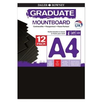 Graduate Mountboards A4 - Black - Pack of 12