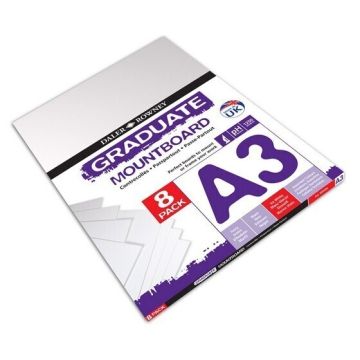Graduate Mountboards A3 - Ice White - Pack of 8