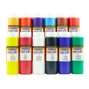 Daler & Rowney Graduate Acrylic 500ml Pots - Set of 12