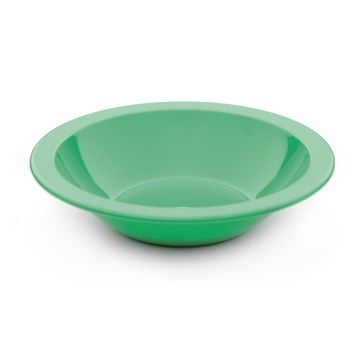 Harfield Polycarbonate 170mm dia Rimmed Bowls Green Pack of 10