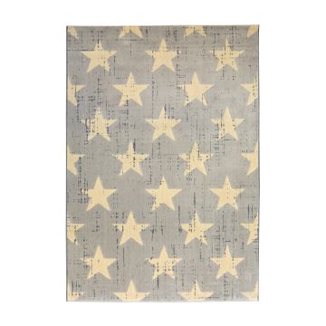 Star Drop Stitch Rug - Grey