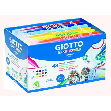 Giotto Textile Felt Tip Pens - Pack of 48