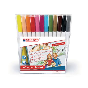 Edding Colourpen Broad - Portrait Colours - Pack of 12