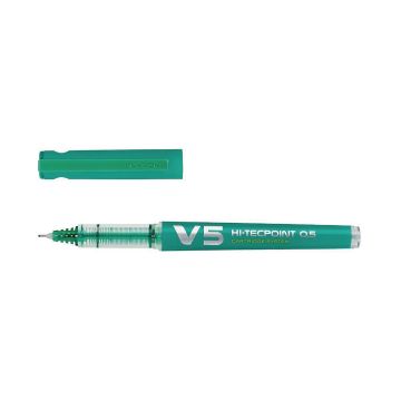 Pilot Hi-Tecpoint V5 Fineliner Pen - Green - Pack of 10
