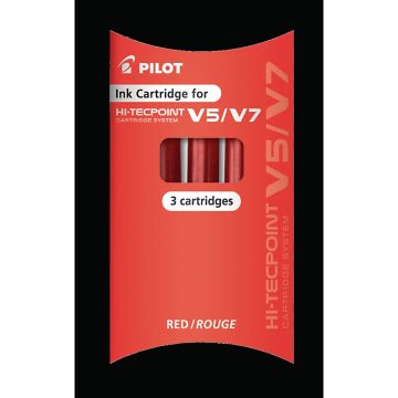 Pilot Hi-Tecpoint V5 & V7 Refills - Red - Pack of 3