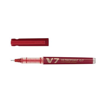 Pilot Hi-Tecpoint V7 Fineliner Pen - Red - Pack of 10
