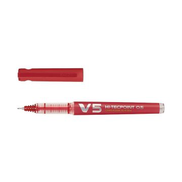 Pilot Hi-Tecpoint V5 Fineliner Pen - Red - Pack of 10