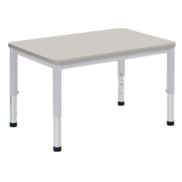 Harlequin Rectangular Height Adjustable Steel Classroom Table - 900 x 600 x 600mm - Grey