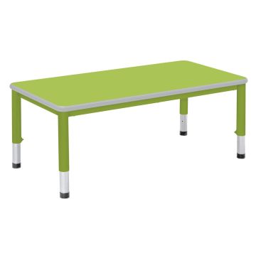Harlequin Rectangular Height Adjustable Steel Classroom Table - 900 x 600 x 600mm - Tangy Lime