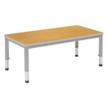 Harlequin Rectangular Height Adjustable Steel Classroom Table - 1200 x 600 x 600mm - Beech