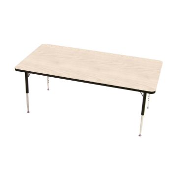 Tuf Top Rectangular Height Adjustable Classroom Table - 1500 x 750 x 430 to 635mm - Maple