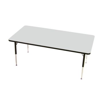 Tuf Top Rectangular Height Adjustable Classroom Table - 1500 x 750 x 430 to 635mm - Grey