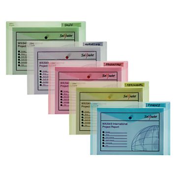 Snopake Classic Polyfile Popper Wallet Foolscap Blue - Pack of 5