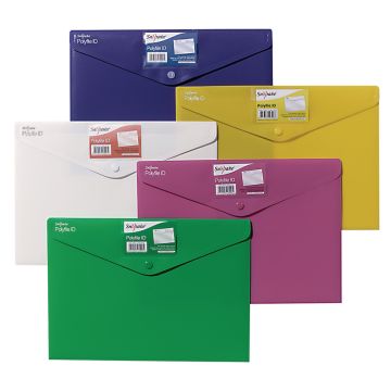 Snopake Polyfile ID Popper Wallet A4 Assorted - Pack of 5