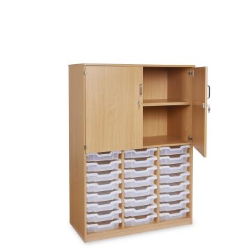 GALT 24 Tray Unit With Half Lockable Doors - Clear