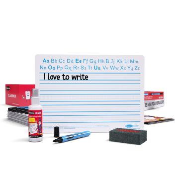 A4 Handwriting Whiteboards - HANDWRITING Boards Pens & Erasers - Pack of 35