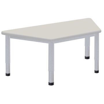 Harlequin Trapezoidal Height Adjustable Steel Classroom Table - 1200 x 600 x 400 to 640mm - Grey