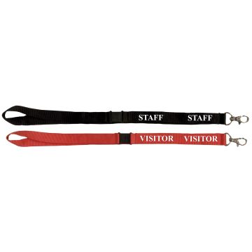 Textile Print Lanyards - Visitor Red - Pack of 10