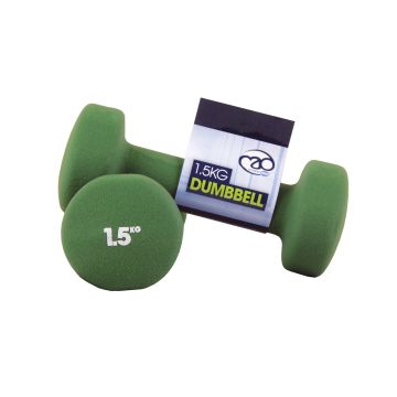 Fitness Mad Neoprene Dumbbells - 1.5kg - Green - Pair