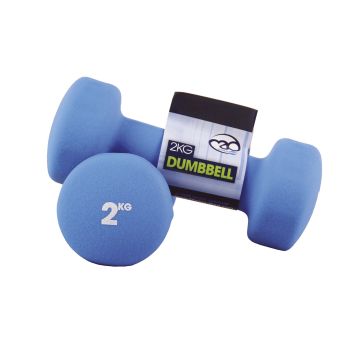 Fitness Mad Neoprene Dumbbells - 2kg - Blue - Pair