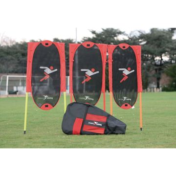 Precision Folding Free Kick Set - Black/Red - Pack of 3