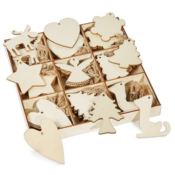 Christmas Wooden Decoration - Pack of 72